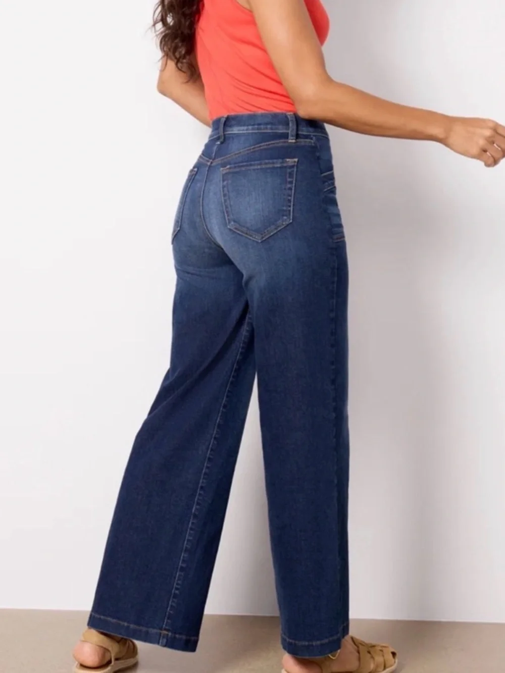 Rachel Zoe NWT hi ride wide leg dk wsh blu jns SZ 10 preppy casual